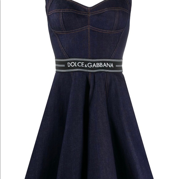 DOLCE AND GABBANA (Blue denim) CIRCLE SKIRT DRESS